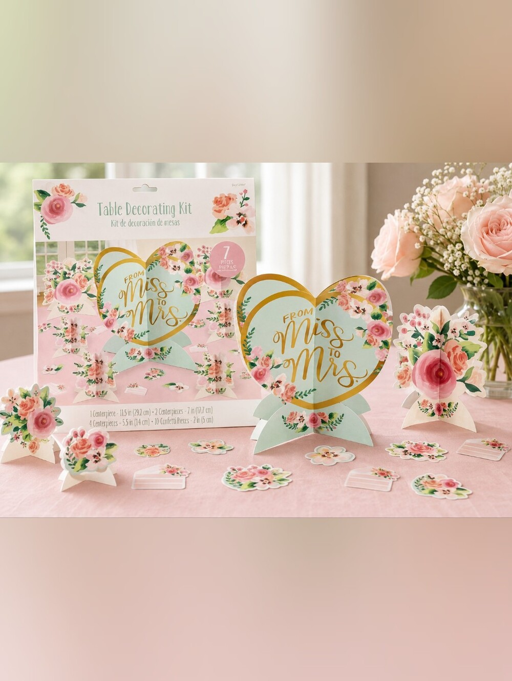 "Mint to Be" From Miss To Mrs Floral Bridal Shower Table Decor 3 Packs Lot NWT